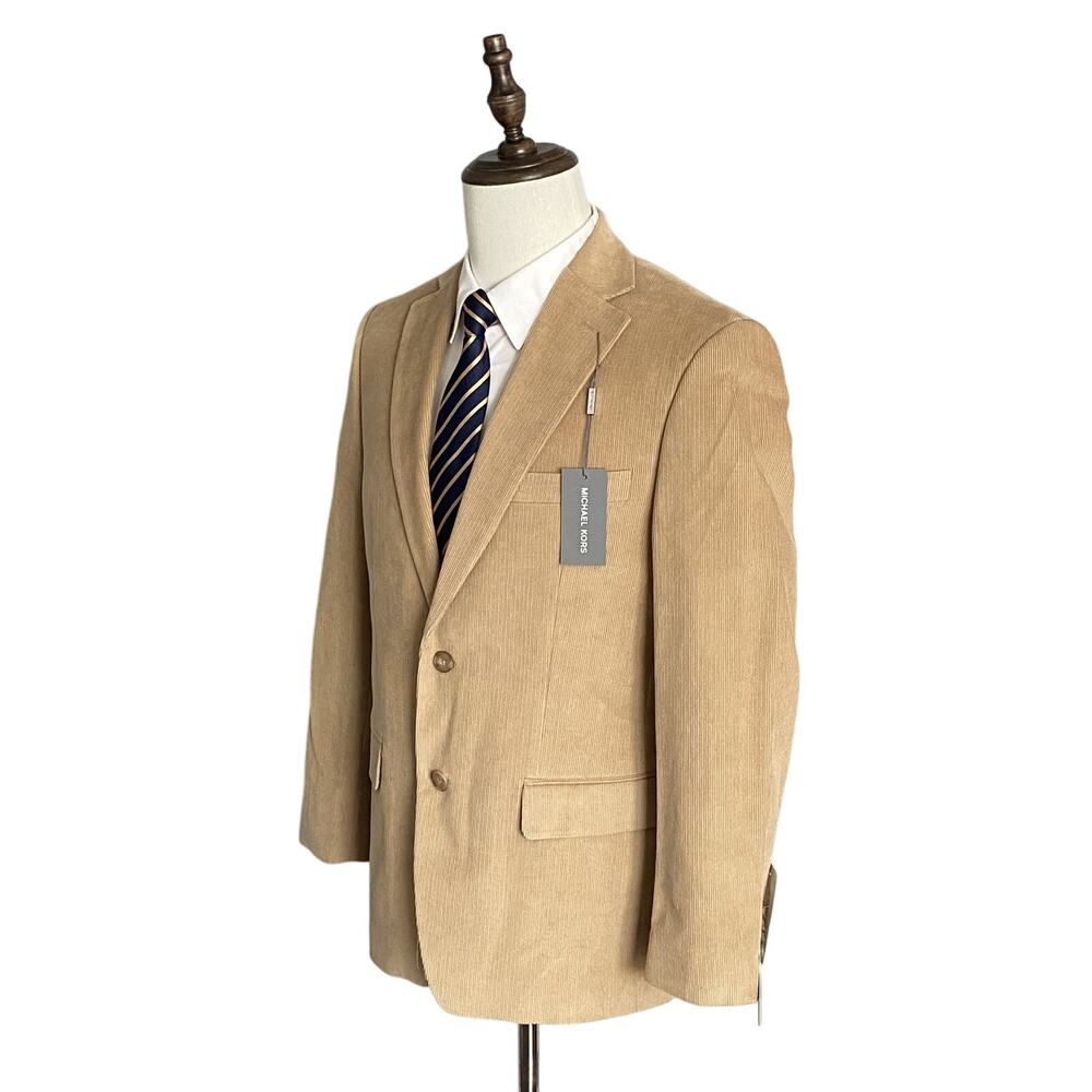Michael Kors Sport Coat Men's 38 Regular Modern Fit Corduroy Cotton Camel NEW - Picture 2 of 10